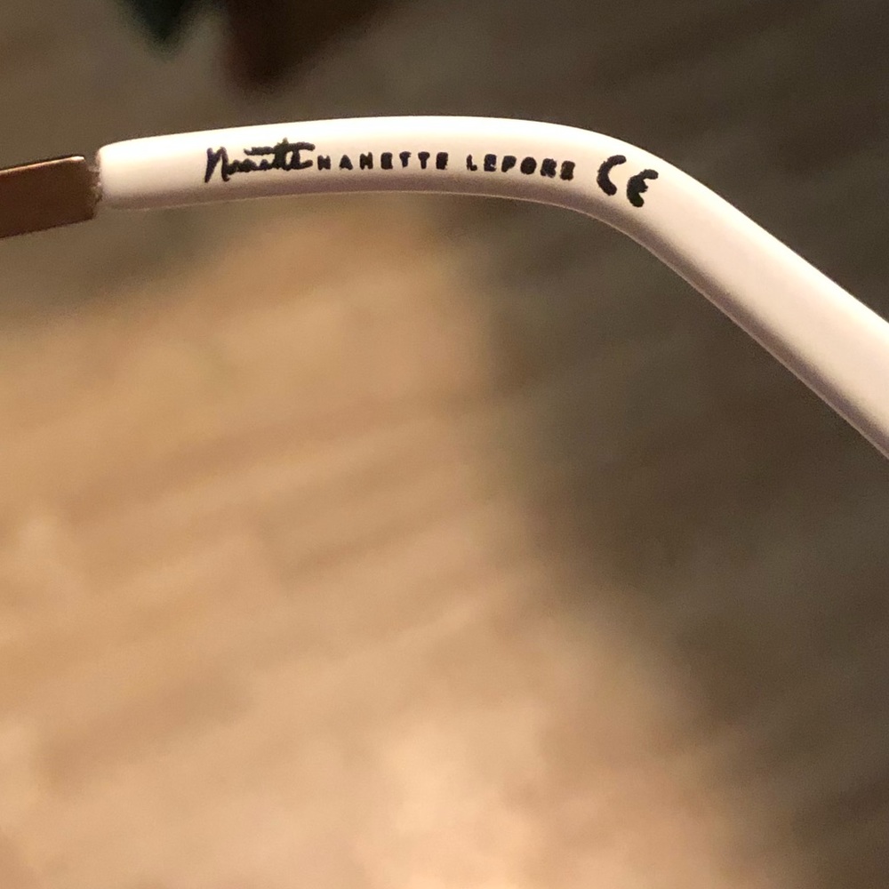 Nanette Lepore | White/Gold Cat Eye Sunglasses - Picture 4 of 6